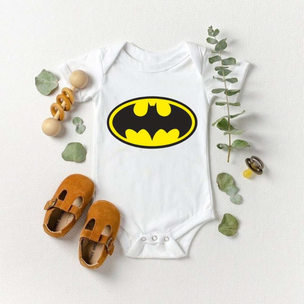 Batmen Baby White Onesie